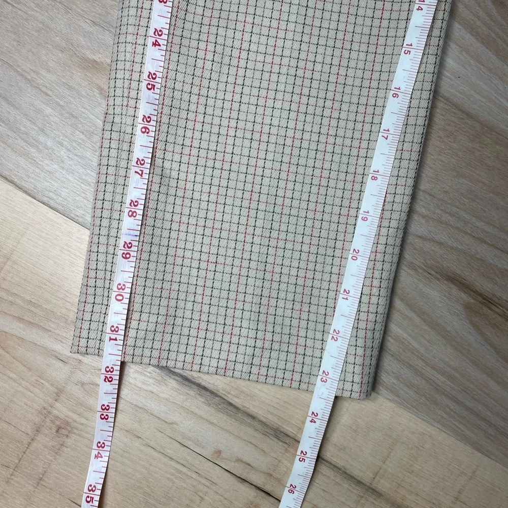 Ann Taylor LOFT Petite Ankle Pants Plaid Career Stretch‎ Beige 4P